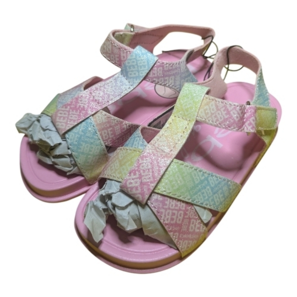 Bebe Little Girl Sandals Sz 11/12 Straps Pink